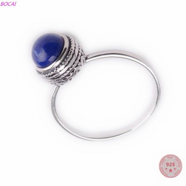 cluster rings bocai s925 sterling silver for woemn retro handmade thai simple fresh inlaid lapis 925 ring, Golden;silver
cluster rings bocai s925 sterling silver for woemn retro handmade thai simple fresh inlaid lapis 925 ring, Golden;silver