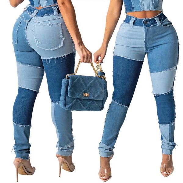 women's jeans fringed slim pencil long trousers stitching high waist 2021 spring and autumn urban fashion casual overalls, Blue
women's jeans fringed slim pencil long trousers stitching high waist 2021 spring and autumn urban fashion casual overalls, Blue