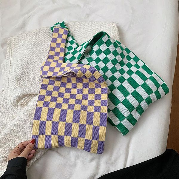 evening bags checkerboard grid knitting vest-like handbag tote bag high capacity lunch one-shoulder casual women fashionable
evening bags checkerboard grid knitting vest-like handbag tote bag high capacity lunch one-shoulder casual women fashionable