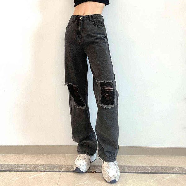 korean style hole ripped women jeans spring autumn casual wide leg high waist pants female streetwear loose trousers 211115, Blue
korean style hole ripped women jeans spring autumn casual wide leg high waist pants female streetwear loose trousers 211115, Blue