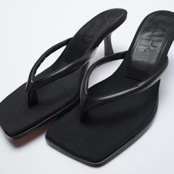 za herringbone sandals square head thin heel clip foot fairy style high heels wear muller sho outside, Black
za herringbone sandals square head thin heel clip foot fairy style high heels wear muller sho outside, Black
