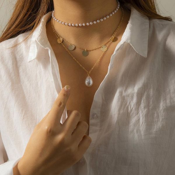 pendant necklaces kpop multi layered imitation pearl choker necklace collar boho sequin tassel for women trend bohemian jewelry, Silver
pendant necklaces kpop multi layered imitation pearl choker necklace collar boho sequin tassel for women trend bohemian jewelry, Silver