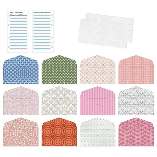 gift wrap 26pcs 6holes folder type budget cash envelope with 12pcs sheets and 2 sheet label stickers
gift wrap 26pcs 6holes folder type budget cash envelope with 12pcs sheets and 2 sheet label stickers