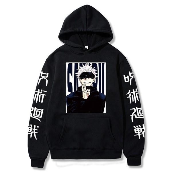 men's hoodies & sweatshirts anime jujutsu kaisen gojo satoru hoodie long sleeve loose hip hop man woman clothes oversized streetwear ca, Black
men's hoodies & sweatshirts anime jujutsu kaisen gojo satoru hoodie long sleeve loose hip hop man woman clothes oversized streetwear ca, Black