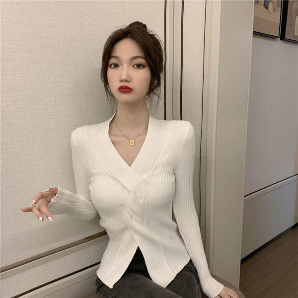 women's sweaters knitted woman pull femme long sleeve oversize sweater knitting outwear korean fashion drop, White;black
women's sweaters knitted woman pull femme long sleeve oversize sweater knitting outwear korean fashion drop, White;black