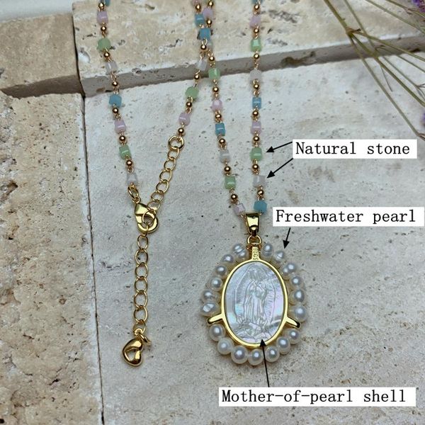pendant necklaces religious lady of guadalupe necklace for women 2021 colorful stone mop shell oval medal virgin jewelry, Silver
pendant necklaces religious lady of guadalupe necklace for women 2021 colorful stone mop shell oval medal virgin jewelry, Silver