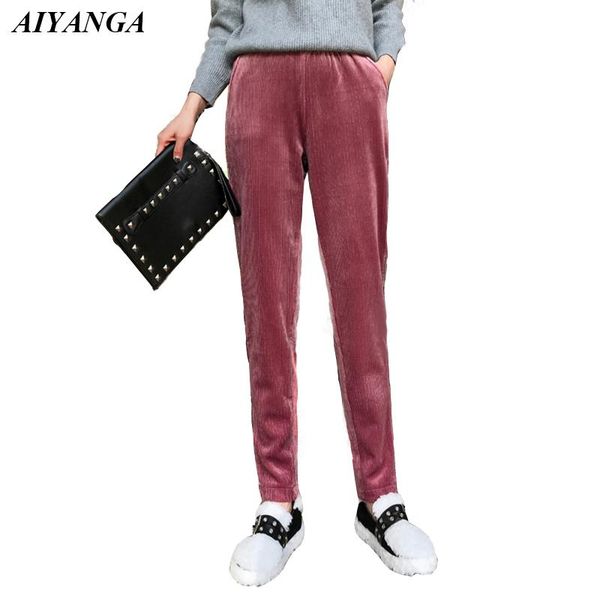 women's pants & capris thicken velvet women 2021 autumn winter trousers female warm for elastic waist casual harem pant, Black;white
women's pants & capris thicken velvet women 2021 autumn winter trousers female warm for elastic waist casual harem pant, Black;white