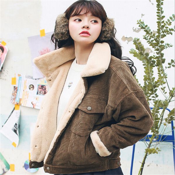 vintage lambswool winter warm coats woman turn down collar corduroy jacket womens casual solid short outerwear h0ca, Black;brown
vintage lambswool winter warm coats woman turn down collar corduroy jacket womens casual solid short outerwear h0ca, Black;brown