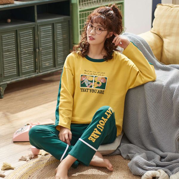 spring pajamas ladies fresh student long sleeve girls' home wear autumn and winter can be worn out leisure fashion two piece suit, Black;red
spring pajamas ladies fresh student long sleeve girls' home wear autumn and winter can be worn out leisure fashion two piece suit, Black;red
