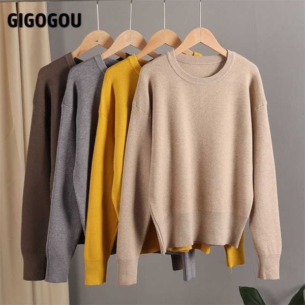 gigogou chic women pullovers and sweaters winter thick long sleeve female jumper casual loose oversized basic womens 211011, White;black
gigogou chic women pullovers and sweaters winter thick long sleeve female jumper casual loose oversized basic womens 211011, White;black