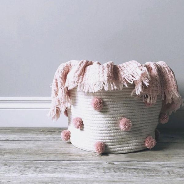 cotton rope storage baskets 12" x 12" woven baby cute pompoms orangizer bins for laundry, toys, cloths, home pgraphy
cotton rope storage baskets 12" x 12" woven baby cute pompoms orangizer bins for laundry, toys, cloths, home pgraphy