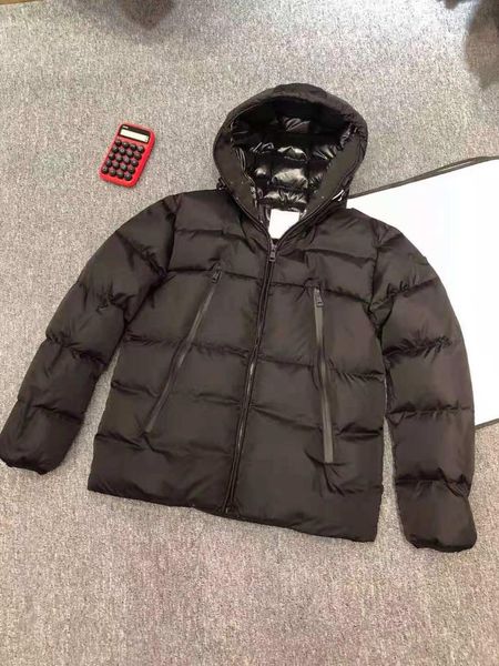 men's down & parkas high-quality jacket short hooded letter webbing white duck thick warm, Black
men's down & parkas high-quality jacket short hooded letter webbing white duck thick warm, Black