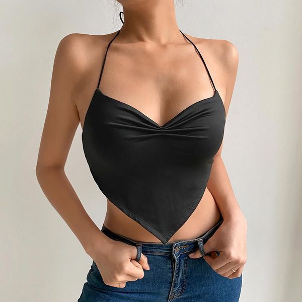 women's tanks & camis streetwear summer backless crop women ruched sleeveless halter cami tees black fashion spaghetti strap y, White
women's tanks & camis streetwear summer backless crop women ruched sleeveless halter cami tees black fashion spaghetti strap y, White