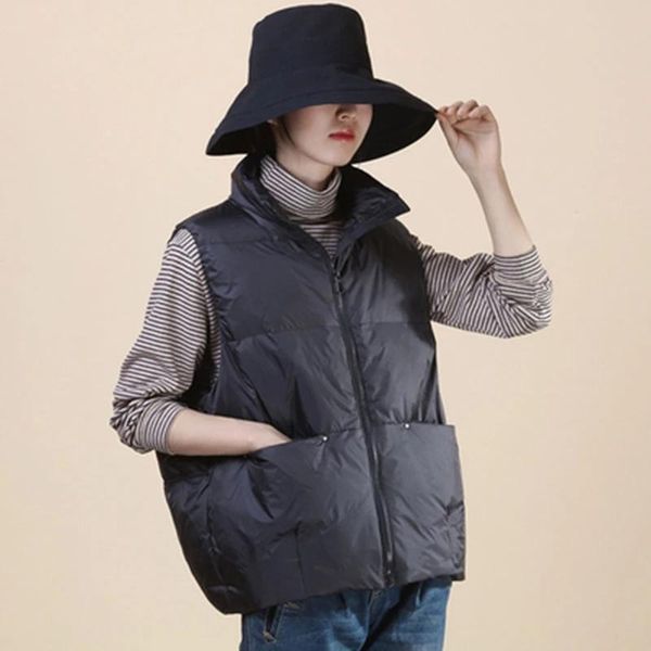 women's vests 2021 white down winter vest solid pockets ladies casual sleeveless jacket stand collar fashion waistcoat for female, Black;white
women's vests 2021 white down winter vest solid pockets ladies casual sleeveless jacket stand collar fashion waistcoat for female, Black;white