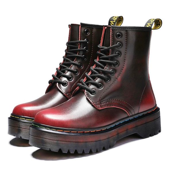 dress shoes autumn first layer cow increased red women's high-purity round head sewn boots, Black
dress shoes autumn first layer cow increased red women's high-purity round head sewn boots, Black