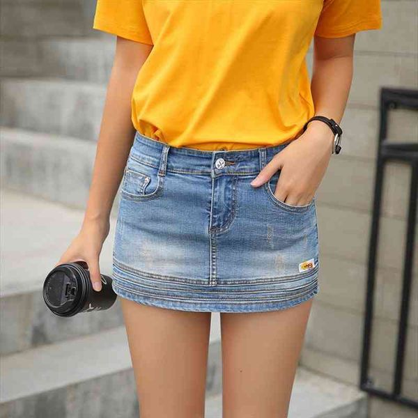 fake two pieces women denim skirt shorts beach female jeans short summer stretch zipper pockets ladies streetwear, White;black 
fake two pieces women denim skirt shorts beach female jeans short summer stretch zipper pockets ladies streetwear, White;black
