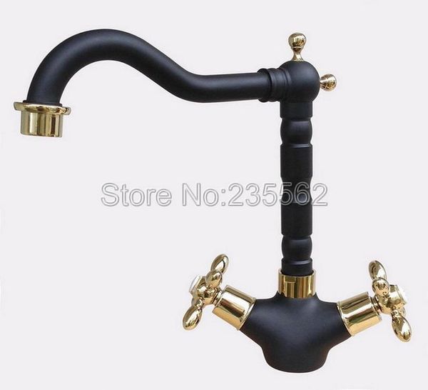 bathroom sink faucets gold color brass & black oil rubbed bronze swivel spout dual handles kitchen vessel mixer tap wash basin l
bathroom sink faucets gold color brass & black oil rubbed bronze swivel spout dual handles kitchen vessel mixer tap wash basin l