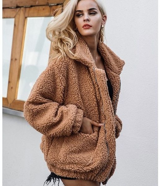 2021 fall/winter new style imitation fur plush loose casual long-sleeved fashion jacket women, Black
2021 fall/winter new style imitation fur plush loose casual long-sleeved fashion jacket women, Black