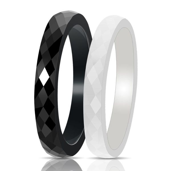 wedding rings black white ceramic for women cut surface jewelry ring fashion, Slivery;golden
wedding rings black white ceramic for women cut surface jewelry ring fashion, Slivery;golden