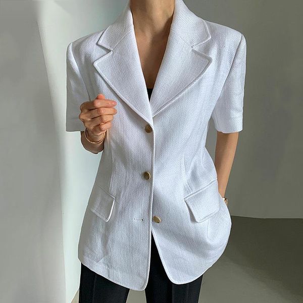 women's suits & blazers women blazer 2021 summer korean fashion coat temperament lapel three button-down design casual short-sleeved ca, White;black
women's suits & blazers women blazer 2021 summer korean fashion coat temperament lapel three button-down design casual short-sleeved ca, White;black