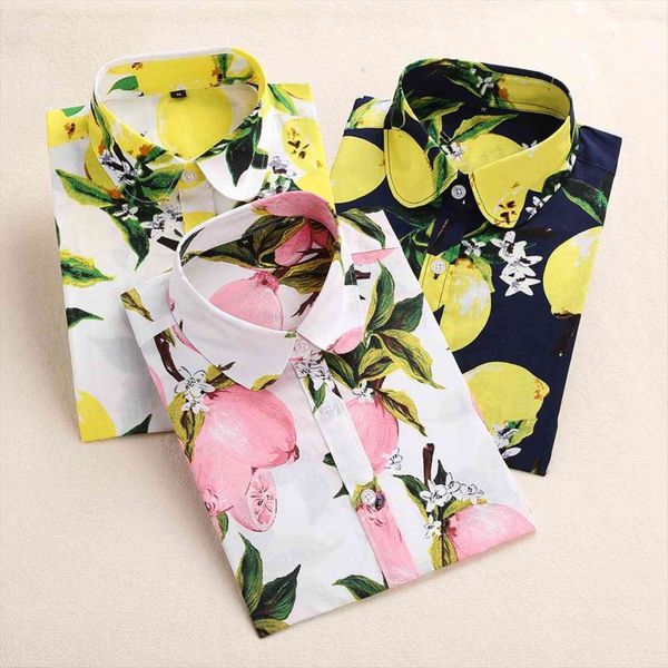 red rose print spring cotton womens blouses long sleeve fashion blusas femininas plus size, White
red rose print spring cotton womens blouses long sleeve fashion blusas femininas plus size, White