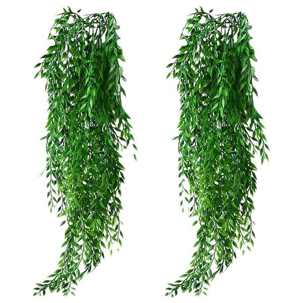 2pcs artificial hanging plants garland fake willow leaves ivy vine for wall garden wedding hanging pot basket decor
2pcs artificial hanging plants garland fake willow leaves ivy vine for wall garden wedding hanging pot basket decor