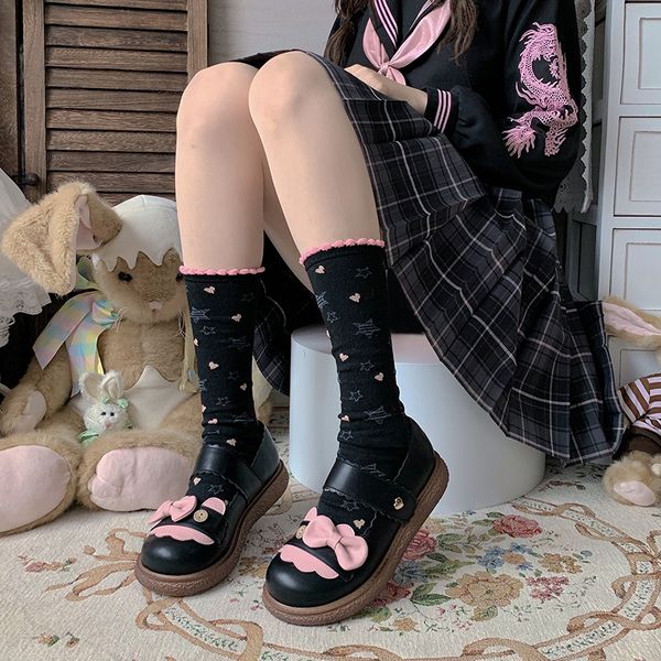 beautiful in the cartoon lolita bow women's round shoes big head japanese girls student jk uniform cosplay platform 98p9, Black
beautiful in the cartoon lolita bow women's round shoes big head japanese girls student jk uniform cosplay platform 98p9, Black