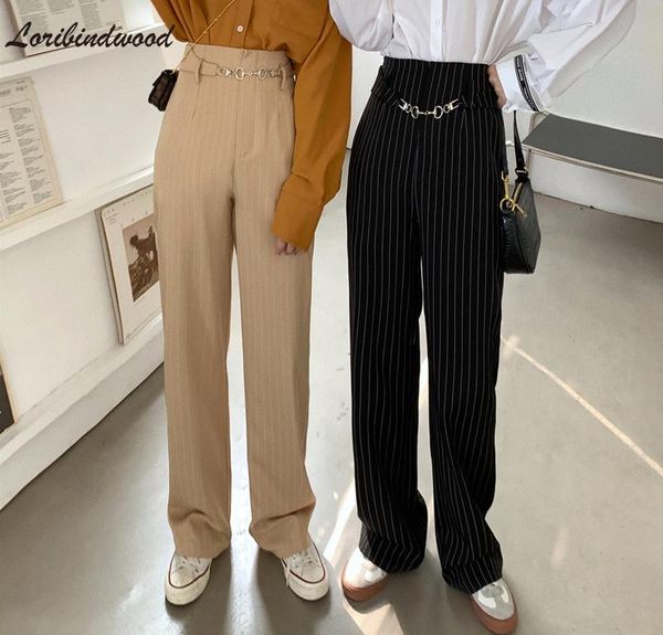 women's pants & capris 2021 autumn striped trousers chain high waist wide-leg suit slimming casual long, Black;white
women's pants & capris 2021 autumn striped trousers chain high waist wide-leg suit slimming casual long, Black;white