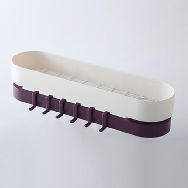 hooks & rails abs corner storage rack basket bathroom organiser rotating