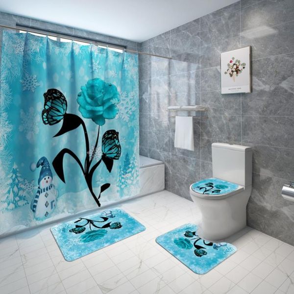 bath accessory set four-piece combination floor mat christmas flower toilet rug
bath accessory set four-piece combination floor mat christmas flower toilet rug