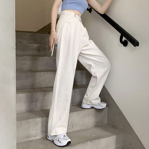 ladys loose waist wide leg casual streetwear boyfriend style full length white mon jeans denim high fashion mt6l, Blue
ladys loose waist wide leg casual streetwear boyfriend style full length white mon jeans denim high fashion mt6l, Blue