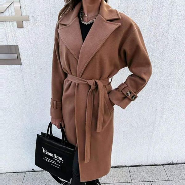 women's trench coats 2021 autumn winter womens office lady vintage long woolen windbreaker waistband khaki casual korean fashion clothe, Tan;black
women's trench coats 2021 autumn winter womens office lady vintage long woolen windbreaker waistband khaki casual korean fashion clothe, Tan;black