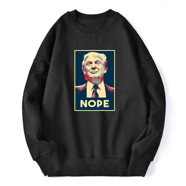 men's nope trump printed hoodie, outdoor casual wool sportswear, fashion brand street cloth, autumn and winter, novelty, Black 
men's nope trump printed hoodie, outdoor casual wool sportswear, fashion brand street cloth, autumn and winter, novelty, Black