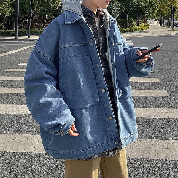 2021 new winter thick hooded jacket men's warm fashion retro lamb hair denim men loose korean short coat mens clothes m-2xl 1bq8, Black
2021 new winter thick hooded jacket men's warm fashion retro lamb hair denim men loose korean short coat mens clothes m-2xl 1bq8, Black