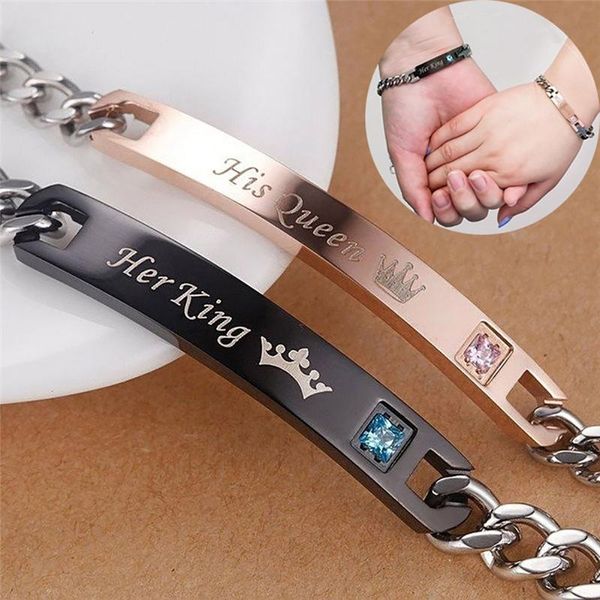 charm bracelets men's women's couple bracelet stainless steel lover's crown printing romantic crystal bangle fashion jewelry, Golden;silver
charm bracelets men's women's couple bracelet stainless steel lover's crown printing romantic crystal bangle fashion jewelry, Golden;silver