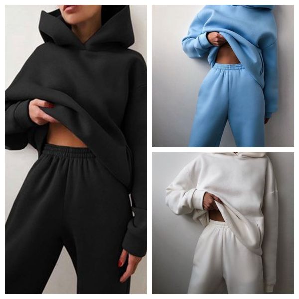 spot 2021 solid color long-sleeved trousers spring women's casual hooded sweater two-piece suit, White
spot 2021 solid color long-sleeved trousers spring women's casual hooded sweater two-piece suit, White