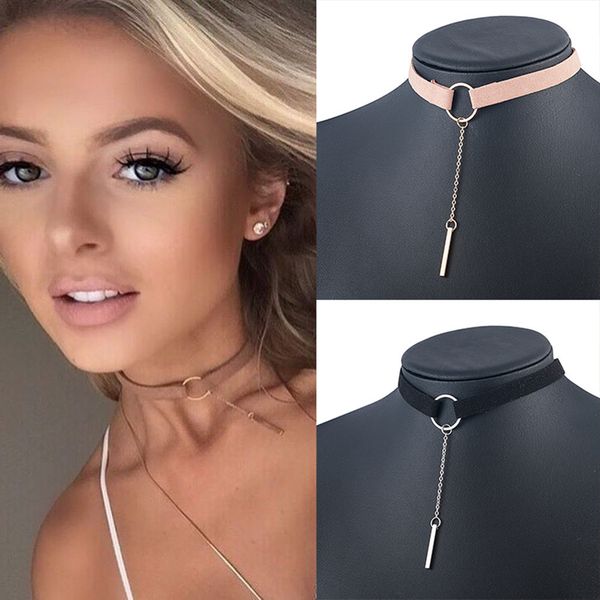 90's punk fashion 4 colors leather choker necklace gold color geometry with round pendant collar for women girls, Silver
90's punk fashion 4 colors leather choker necklace gold color geometry with round pendant collar for women girls, Silver