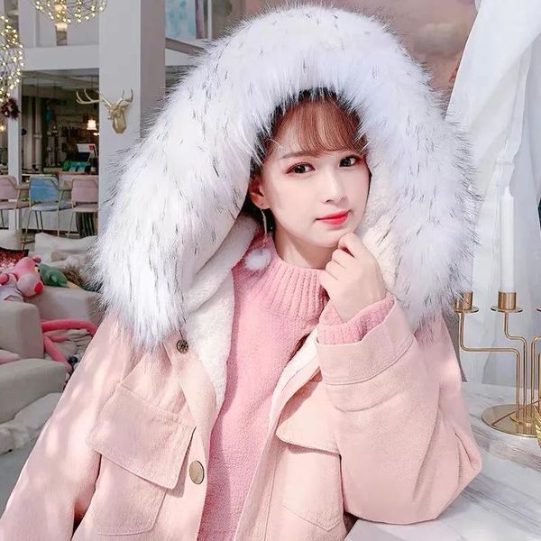 women's down & parkas winter fur collar ladies parka short white plus velvet thicken denim jackets for women 2021 fashion solid casual, Black
women's down & parkas winter fur collar ladies parka short white plus velvet thicken denim jackets for women 2021 fashion solid casual, Black