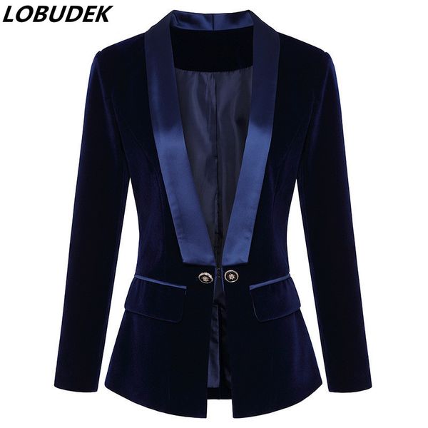 women spring autumn velvet blazers elegant solid color fashion shawl lapel slim one button casual coat office suit jackets long sleeve black, White;black
women spring autumn velvet blazers elegant solid color fashion shawl lapel slim one button casual coat office suit jackets long sleeve black, White;black
