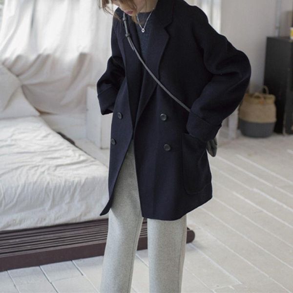 women's wool & blends double sided cashmere coat 2021 off-season autumn winter black short suit tweed
women's wool & blends double sided cashmere coat 2021 off-season autumn winter black short suit tweed