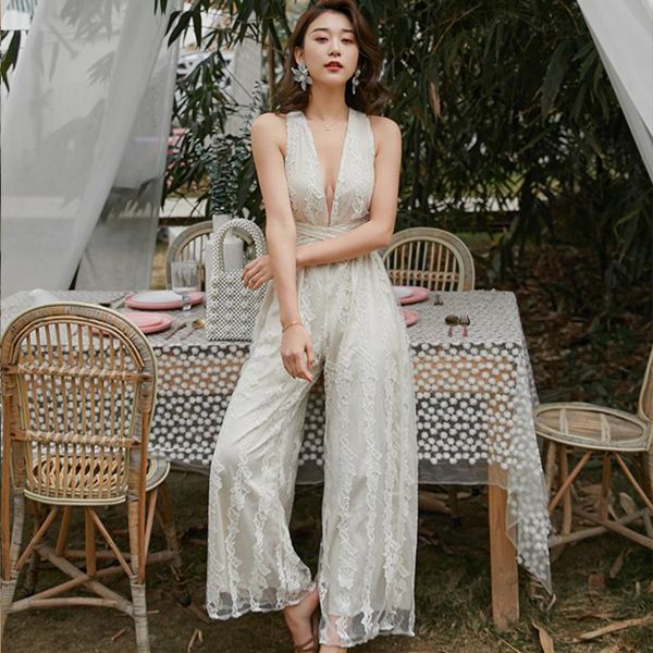 women's jumpsuits & rompers lace jumpsuit women summer 2021 v-neck open back high waist was thin long wide leg pants seaside vacation, Black;white
women's jumpsuits & rompers lace jumpsuit women summer 2021 v-neck open back high waist was thin long wide leg pants seaside vacation, Black;white