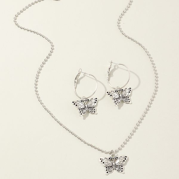 sz0443 jewelry make old versatile pendant temperament silver butterfly necklace earring set
sz0443 jewelry make old versatile pendant temperament silver butterfly necklace earring set