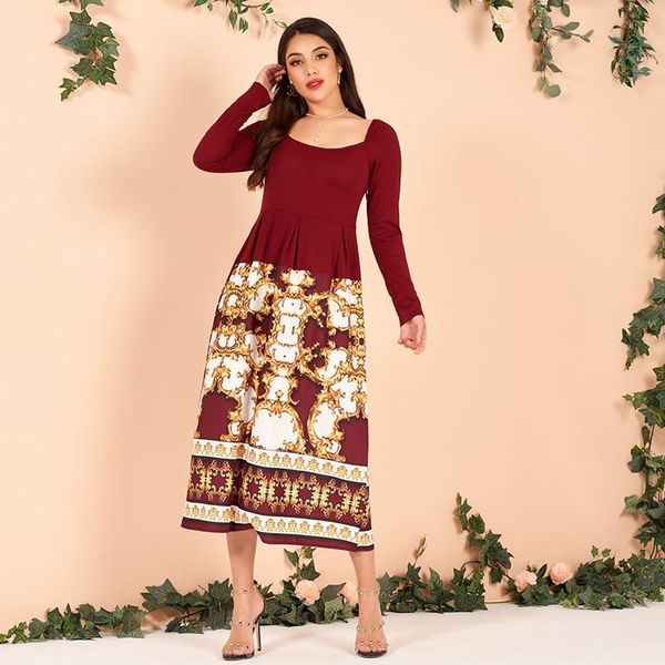 casual dresses spring products ladies fashionable temperament is thin color long-sleeved stitching round neck long red ethnic dress, Black;gray
casual dresses spring products ladies fashionable temperament is thin color long-sleeved stitching round neck long red ethnic dress, Black;gray