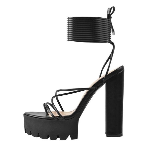 sandals richealnana women's balck open ring toe ankle wrap gear platform block high heel criss cross slingback summer shoes, Black
sandals richealnana women's balck open ring toe ankle wrap gear platform block high heel criss cross slingback summer shoes, Black
