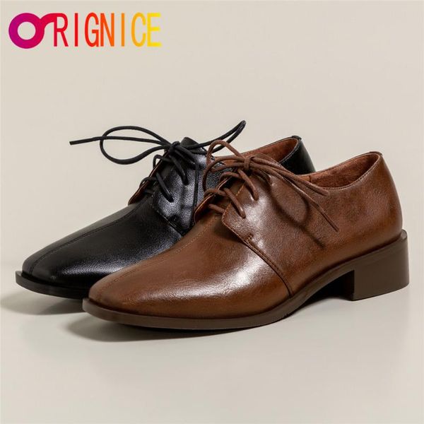 orignice concise classic women cow leather pumps round toe lace up low thick heels casual street office career shoes handmade, Black
orignice concise classic women cow leather pumps round toe lace up low thick heels casual street office career shoes handmade, Black
