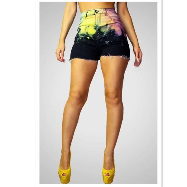 women's jeans tmustobe casual color printed denim shorts fashion women high waist stretch nightclub style slim straight pants, Blue
women's jeans tmustobe casual color printed denim shorts fashion women high waist stretch nightclub style slim straight pants, Blue