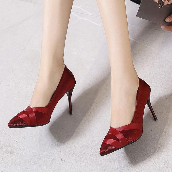 dress shoes women's high heels ribbon decoration concise pointed toe women pumps classic red ladies wedding zapatos tacon mujer u18-90, Black
dress shoes women's high heels ribbon decoration concise pointed toe women pumps classic red ladies wedding zapatos tacon mujer u18-90, Black