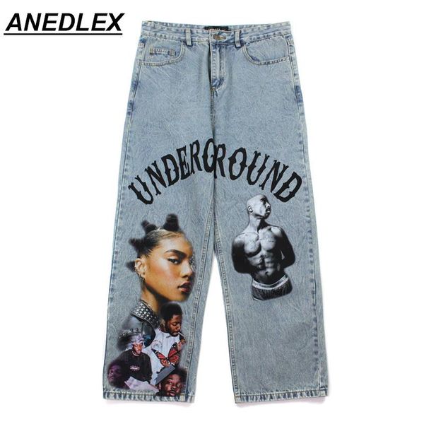 men's jeans 2021 european american rapper printing zipper leisure straight-tube washed hip hop fashion loose trousers, Blue
men's jeans 2021 european american rapper printing zipper leisure straight-tube washed hip hop fashion loose trousers, Blue