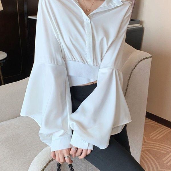 women's blouses & shirts women autumn elegant fashion flare full sleeve solid v-neck female blouse loose vintage blusas mujer, White
women's blouses & shirts women autumn elegant fashion flare full sleeve solid v-neck female blouse loose vintage blusas mujer, White