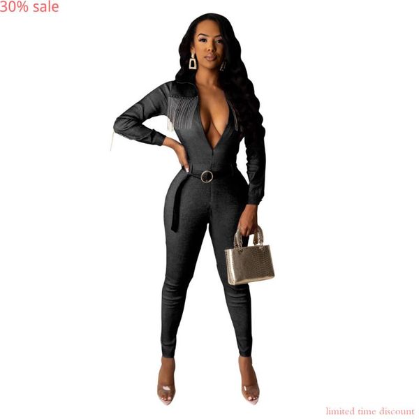 women's jumpsuits & rompers denim overalls jumpsuit women autumn full sleeve sashes bodycon club tassel oversized, Black;white
women's jumpsuits & rompers denim overalls jumpsuit women autumn full sleeve sashes bodycon club tassel oversized, Black;white